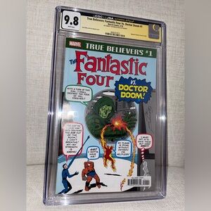 TRUE BELIEVERS FANTASTIC FOUR vs DOCTOR DOOM #5 CGC 9.8 SIGNED by JOE SINNOTT